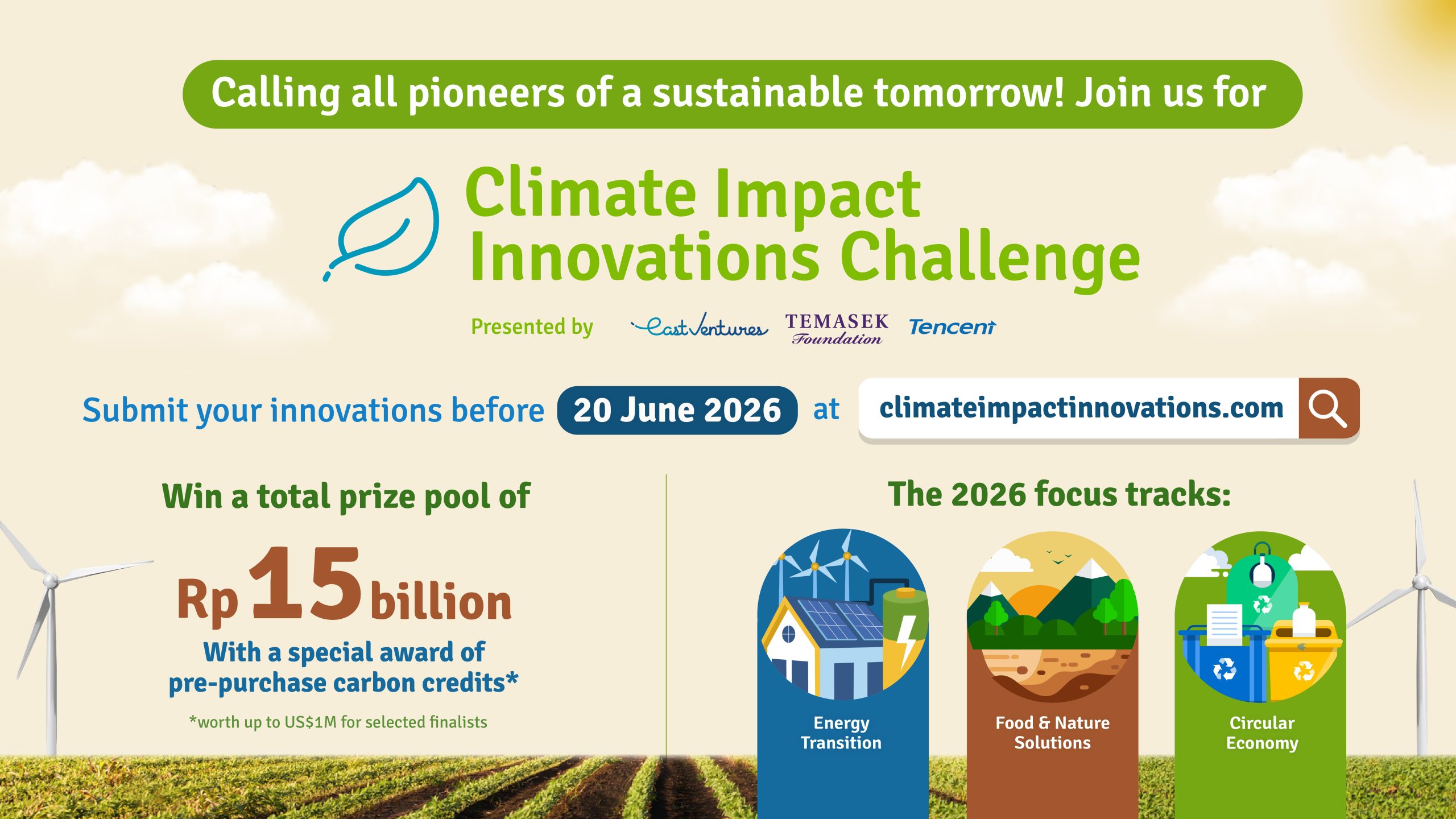 CIIC 2026,Climate Impact Innovations Challenge,East Ventures, Wartamas,Kompetisi inovasi teknologi iklim